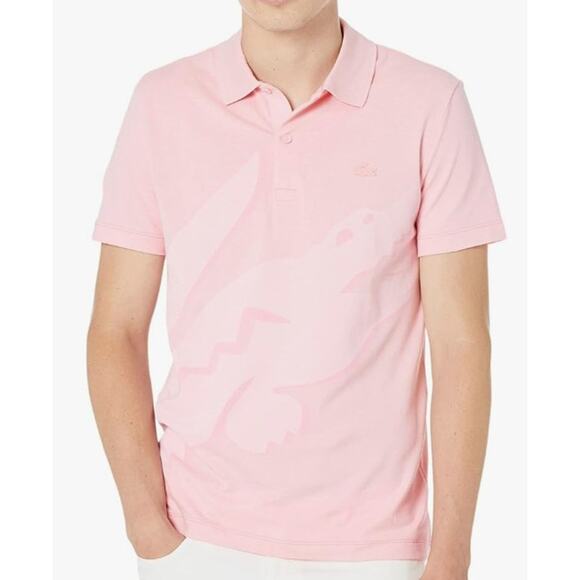 Lacoste Men's Short Sleeve Summer Croc Polo Shirt Heather Lotus M - Picture 1 of 2